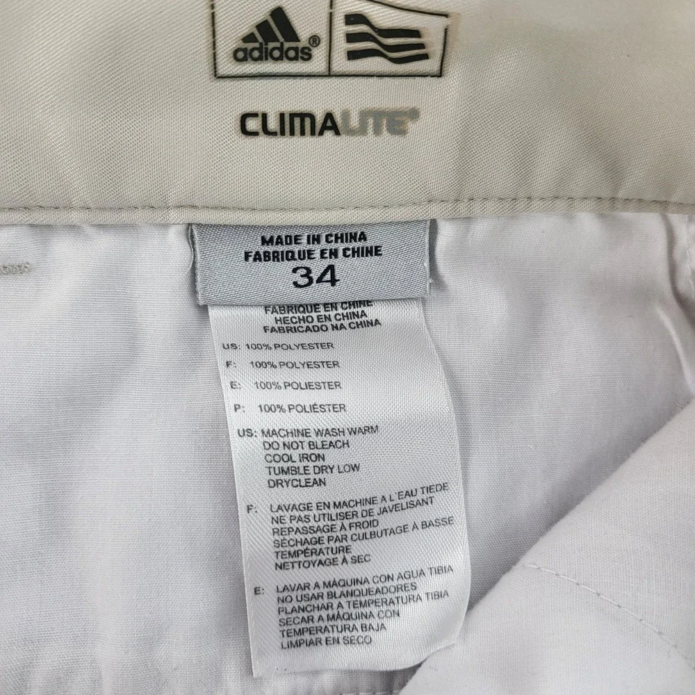 Adidas Shorts Mens‎ 34 Beige Climalite Golf Performance Polyester Flat Front